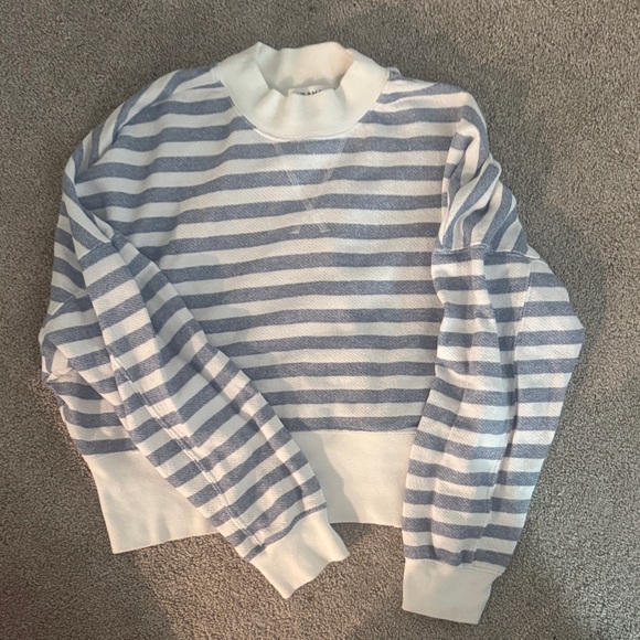 Frame Striped Blue and White Sweater - Picture 1 of 2